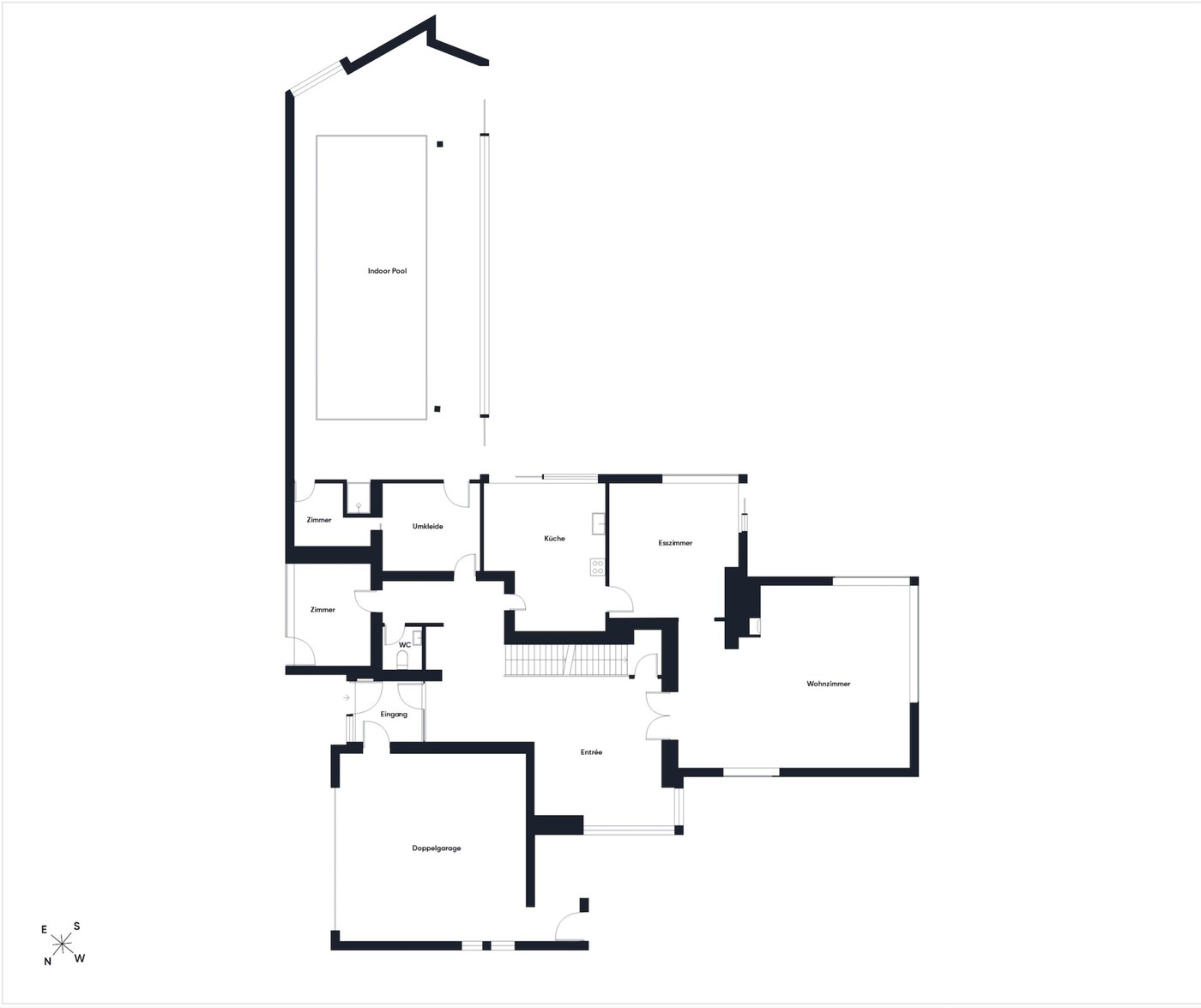 Grundriss Erdgeschoss mit Indoor-Pool